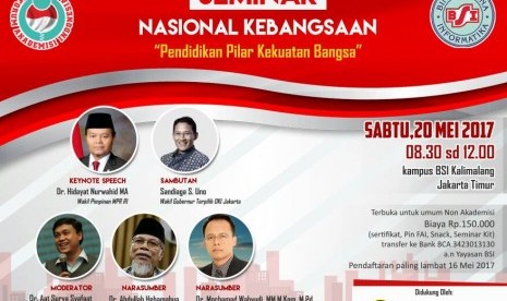 Forum Akademisi Indonesia (FAI) akan menyelenggarakan seminar nasional kebangsaan.