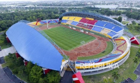 Aerial view of Jakabaring Sport City (JSC), Palembang, South Sumatra.