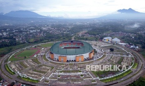 Foto aerrial Stadion Pakansari di Bogor, Jawa Barat, Selasa (20/2).