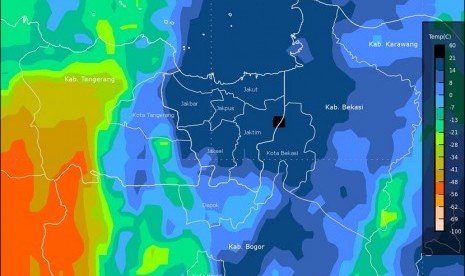 Foto citra kondisi cuaca wilayah Jabodetabek pada Jumat (4/11) dari satelit Himawari.