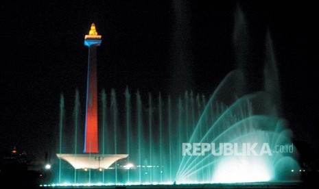 Foto dokumentasi dari air mancur bergoyang Monas di tahun 2005.