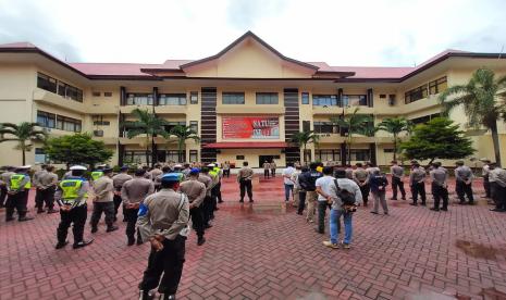 Foto ilustrasi. Anggota Polda Gorontalo saat mengikuti apel persiapan di Mapolda. 