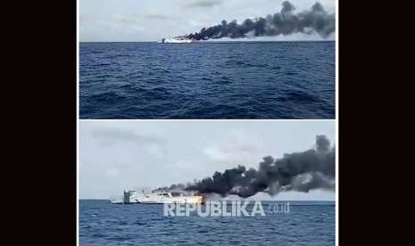 Kapal terbakar (ilustrasi)