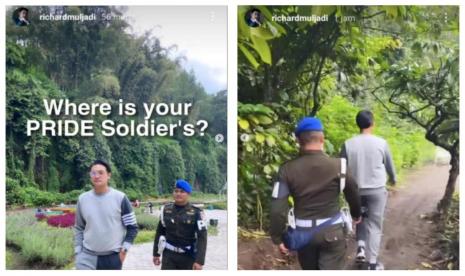 Foto Richard Muljadi dikawal personel Pusat Polisi Militer Angkatan Darat (Puspomad) viral di media sosial.