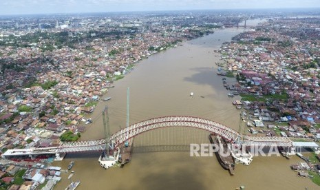 Foto udara Jembatan Musi VI Palembang, Sumatera Selatan. (Ilustrasi)