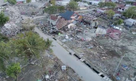 Foto udara pascagempa dan tsunami di Palu, Sulawesi Tengah