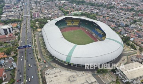 Foto udara Stadion Patriot Candrabhaga di Bekasi, Jawa Barat, Selasa (29/10/2019).