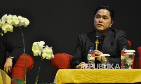 Founder and Chairman of Mahaka Group Erick Thohir memberikan paparanya saat acara 