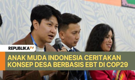 Founder Desa Bumi Gamma Thohir memberikan paparannya saat sesi diskusi dengan topik Intergenerational Action for Tripling Renewable Energy by 2030 di ajang Konferensi Perubahan Iklim COP29 di Baku Azerbaijan, Kamis (14/11/2024).