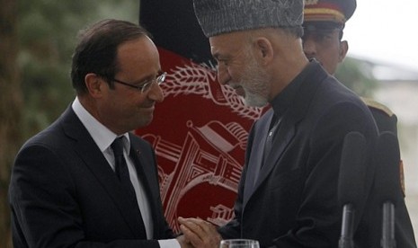 Francois Hollande dan Presiden Afghanistan, Hamid Karzai