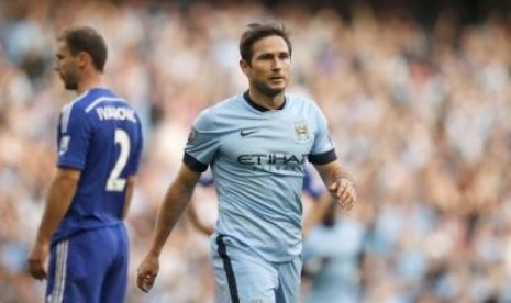 Frank Lampard usai mencetak gol ke bekas klubnya, Chelsea. 