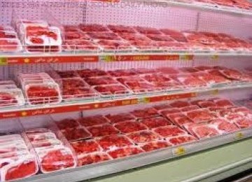 Frozen meat is on display in a supermarket. (illustration)