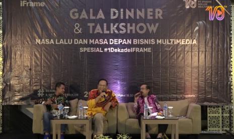 Gala Dinner & Talkshow Masa Lalu dan Masa Depan Bisnis Multimedia Spesial #1DekadeIFrame di Hotel Grand Serela Yogyakarta, Selasa (20/9/2022) malam.