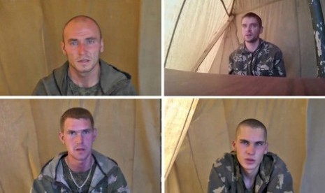 Gambar dari video yang dirilis Ukraina dan memerlihatkan foto tentara Rusia yang ditangkap 