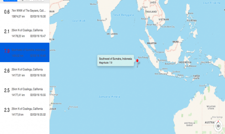   Gambar peta gempa mentawai