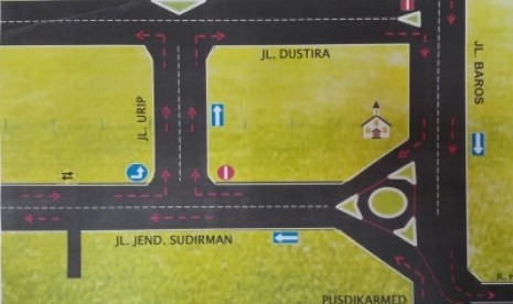 Gambar tiga ruas jalan di Kota Cimahi akan diujicoba menjadi satu arah.