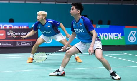 Ganda putra Indonesia Kevin Sanjaya Sukamuljo/Markus Fernaldi Gideon alias Minions terhenti pada babak kedua Malaysia Open 2023