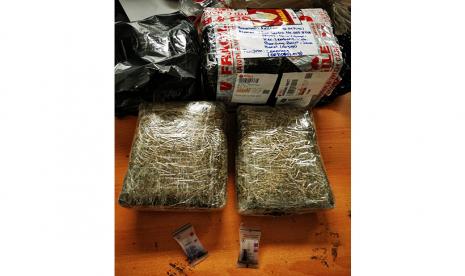 Ganja seberat 1,6 kilogram yang diduga hendak diselundupkan dari Medan ke Lembang, Kabupaten Bandung Barat melalui jalur ekspedisi berhasil digagalkan tim gabungan Bea Cukai Bandung, Jawa Barat dan BNNP Jawa Barat pada 16 Juni lalu.  Pemeriksaan dilakukan menggunakan anjing pelacak K9. 