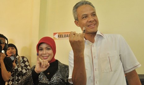 Ganjar Pranowo dan isteri Siti Atikoh Ganjar Pranowo.