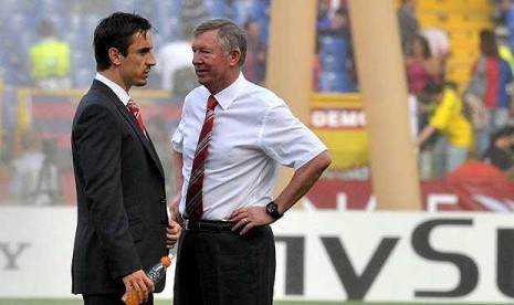 Gary Neville dan Sir Alex Ferguson 