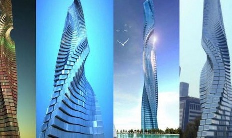 Gedung di Dubai yang bisa berotasi.