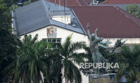 Gedung Eks Kedubes Inggris yang berlokasi di kawasan BUndaran HI, Jakarta Pusat, Kamis (18/8).  (Republika/ Yasin Habibi)