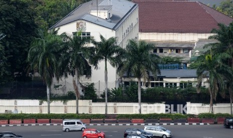 Gedung Eks Kedubes Inggris yang berlokasi di kawasan BUndaran HI, Jakarta Pusat, Kamis (18/8).  (Republika/ Yasin Habibi)