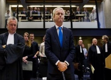 Geert Wilders saat mengikuti persidangan