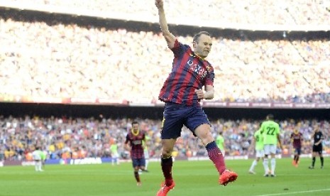 Gelandang Andres Iniesta.