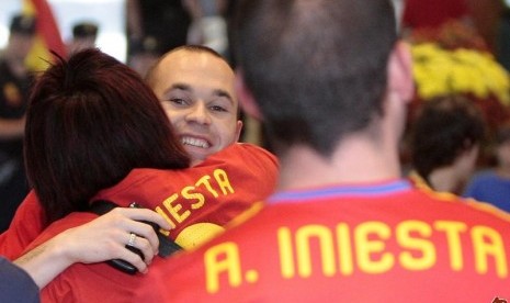 Gelandang Barcelona, Andres Iniesta.