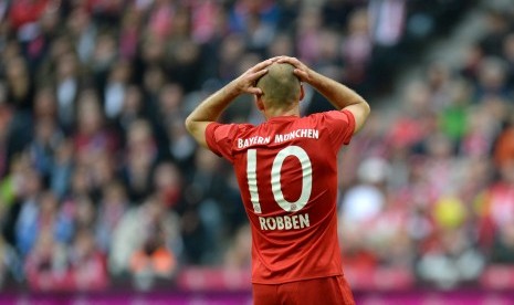 Gelandang Bayern Muenchen, Arjen Robben.