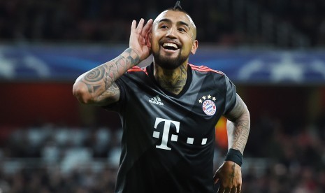 Gelandang Bayern Muenchen Arturo Vidal 