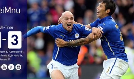 Gelandang Leicester City, Esteban Cambiasso.