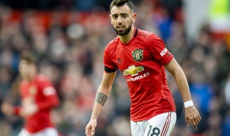 Gelandang Manchester United (MU) Bruno Fernandes.