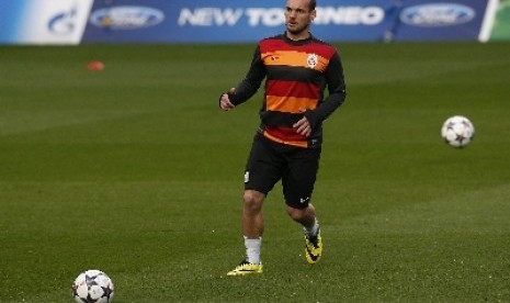 Gelandang Wesley Sneijder.