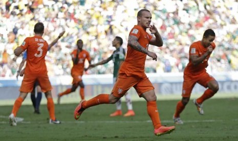 Gelandang Wesley Sneijder.