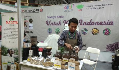 gelaran The 2nd Asian Agriculture & Food Forum (ASAFF) 2020. Gelaran dari Himpunan Kerukunan Tani Indonesia (HKTI), memberikan panggung untuk kopi-kopi pemberdayaan Dompet Dhuafa.(Dompet Dhuafa)