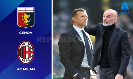 Genoa vs AC Milan, adu taktik Andriy Shevchenko (kiri) melawan Stefano Pioli.