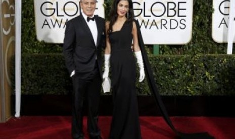 George dan Amal Clooney di karpet merah Golden Globe.