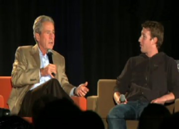 George W Bush dan Mark Zuckerberg (kanan)