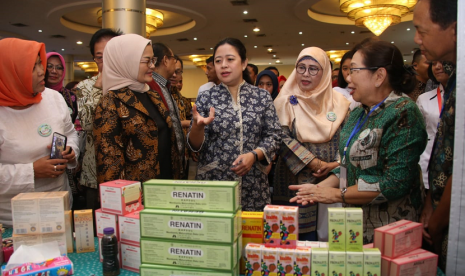 Gerakan Usaha Mikro Kecil Menengah (UMKM) Jamu Berdaya Saing dan Herbal Indonesia Expo 2018 yang berlangsung di Smesco Tower, Jakarta, Rabu (12/12) pagi.