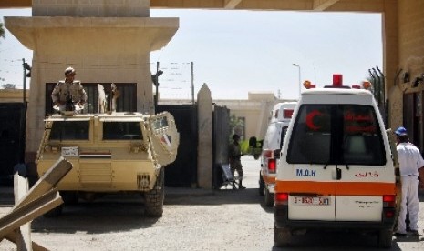 Rafah's gate in Egypt as the enterance to the Gaza Strip, Palestina.