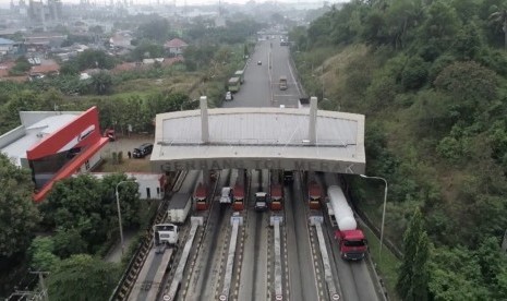 Gerbang tol Merak jelang mudik lebaran 2018, Jumat (8/6).