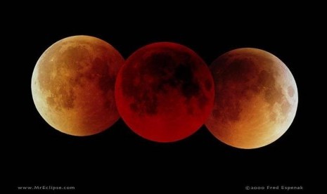  Umat Muslim Sukabumi Diimbau Sholat Gerhana Berjamaah di Masjid. Foto ilustrasi:  Gerhana Bulan Total atau Super Blue Blood Moon. Ilustrasi