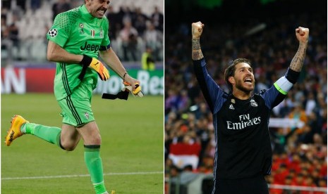 Gianluigi Buffon (kiri) dan Sergio Ramos (kanan)