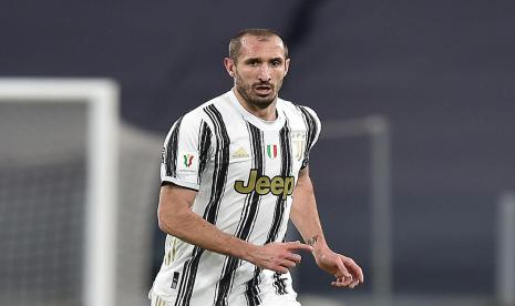 Bek sekaligus kapten Juventus, Giorgio Chiellini.