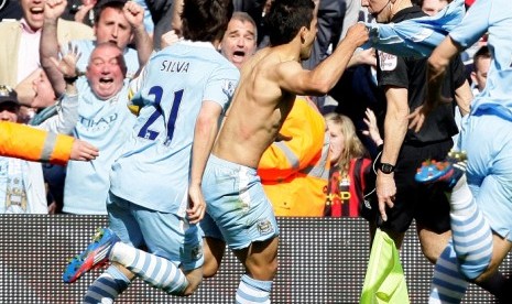 Gol Sergio 'kun' Aguero menit ke-94 bawa City Juarai Liga Inggris 2011/2012