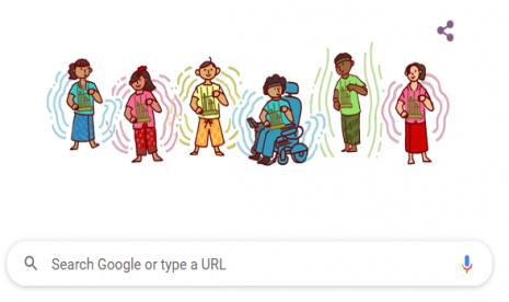 Google doodle memperingati 12 tahun angklung ditetapkan sebagai warisan dunia.