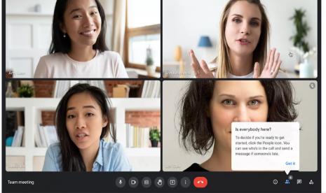 Google meet mempermudah untuk mengecek peserta rapat.
