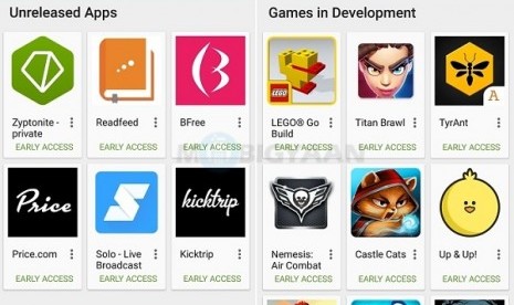 Google Play Early Access. Ilustrasi